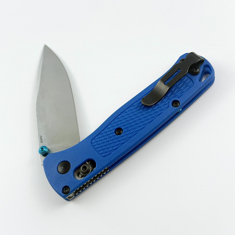 Benchmade Knives Bugout 535 CPM-S30V Steel Blue Grivory Handle Folding Knife