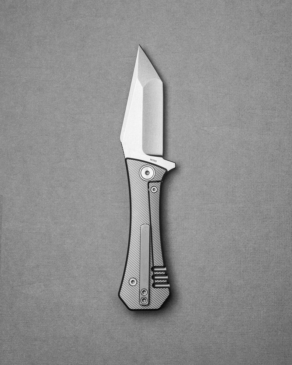 Auxiliary Manufacturing Folding Knife 2.75″ M390 Steel Blade Titanium Handle