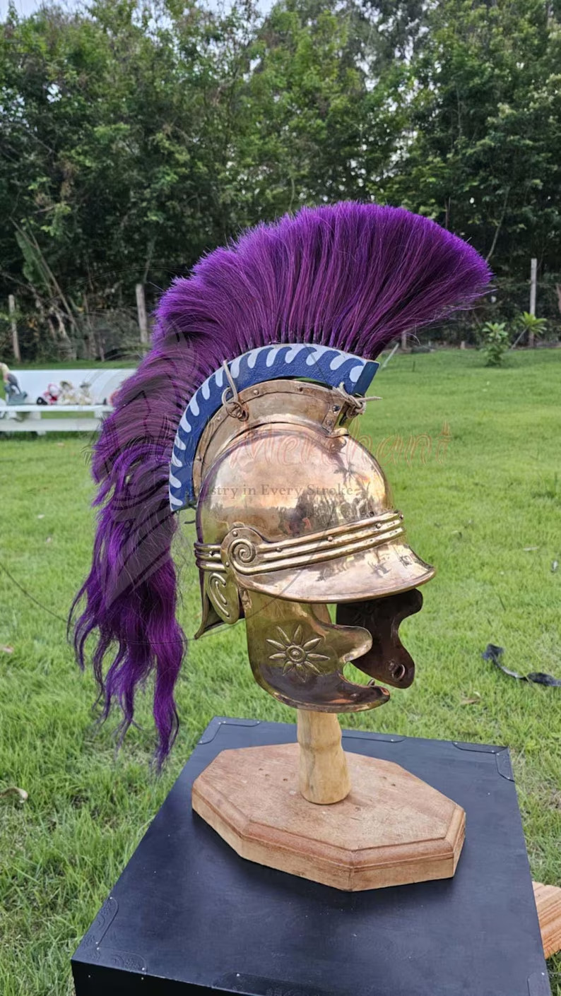 Bronze Attic Thracian Helmet – Ancient Greek Warrior Style with Horsehair Crest
