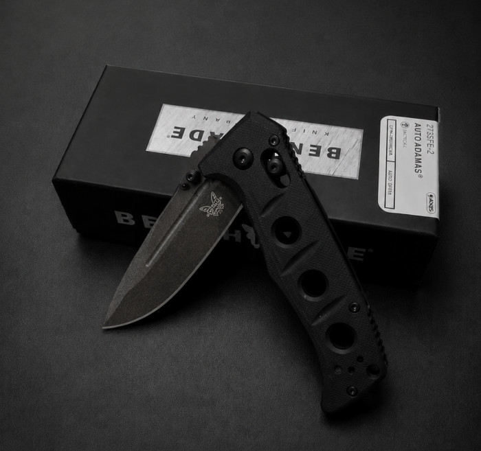 NEW 273GY-1 Mini Adamas Axis Lock Black G10 Handle Folding Knife Free shipping
