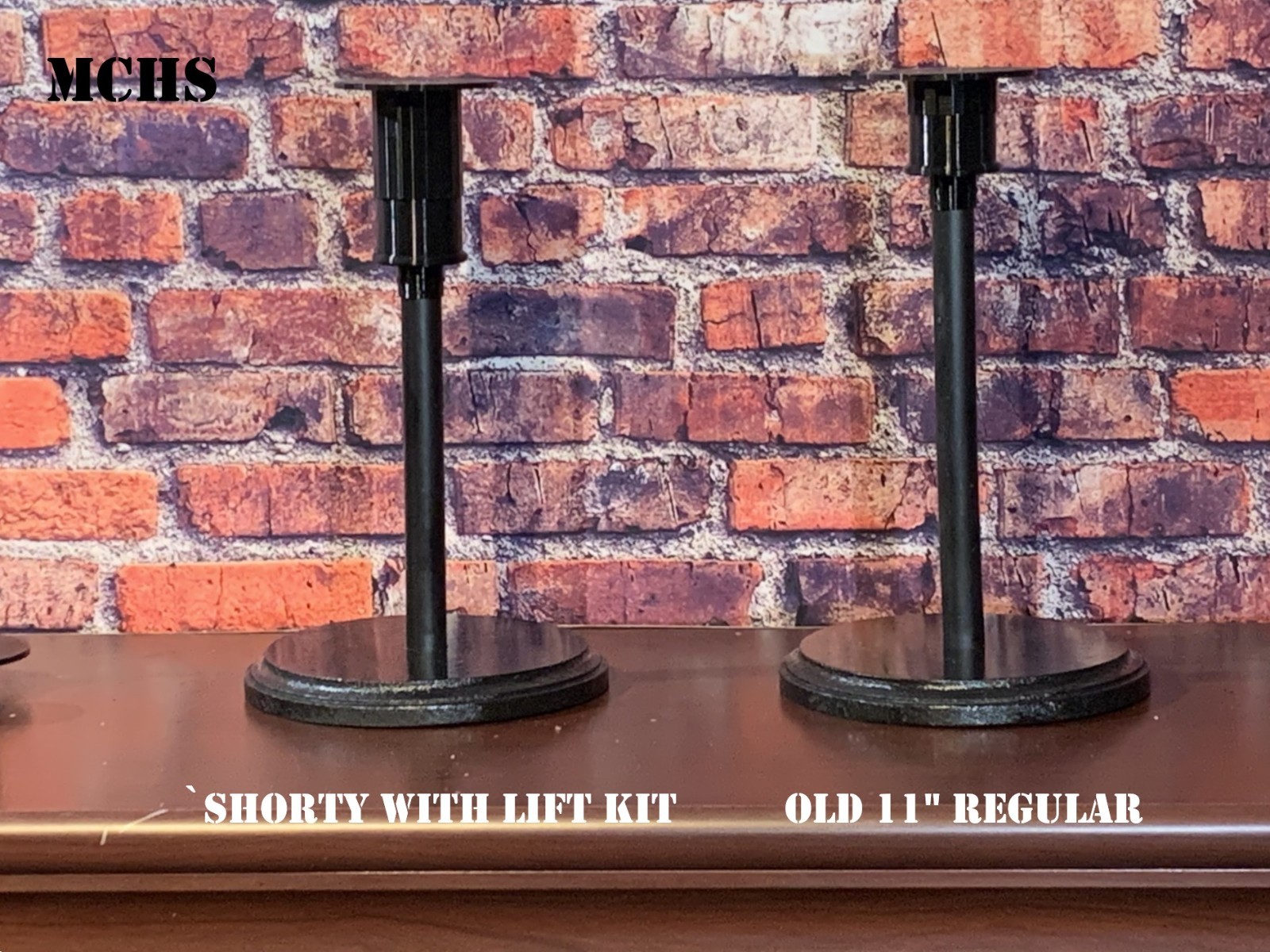 OWC-I-C Helmet Stands w/ height & Finish options, Lg & Sm dia. Tops &»Lift Kit»