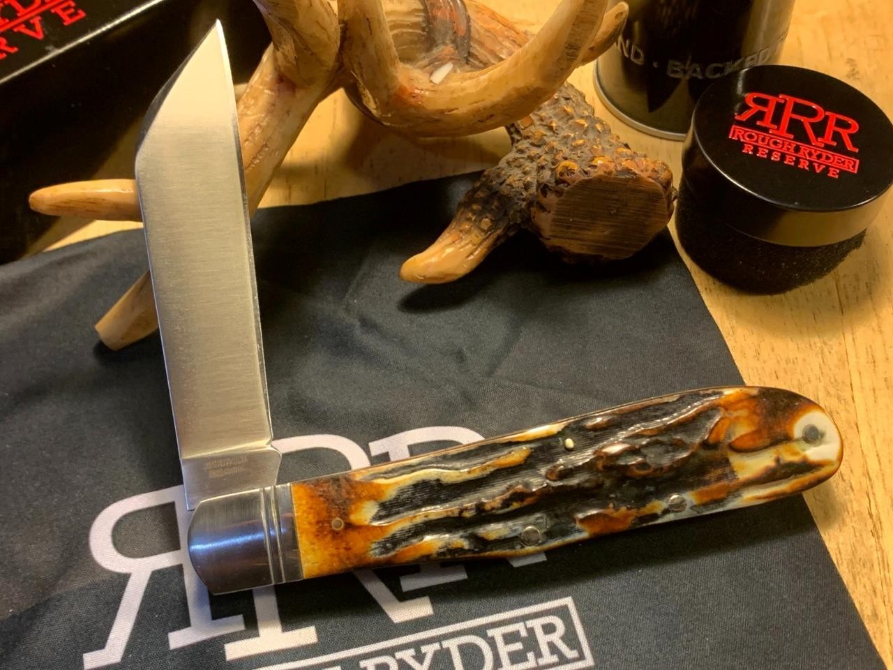 Rough Ryder Reserve Brown Jig Bone Grandaddy Folder 4 7/8″ Pocket Knife RRR024CB