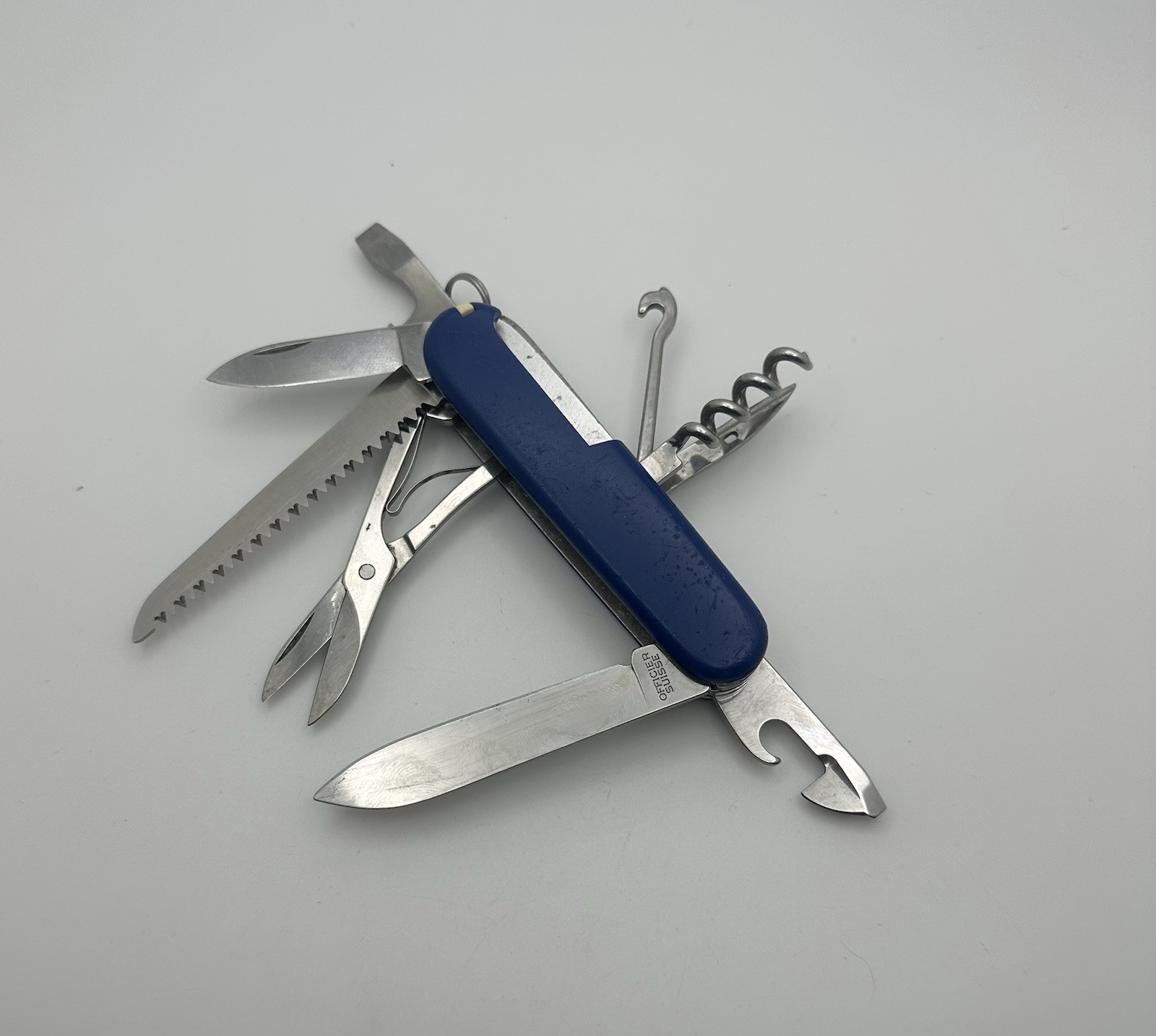 Blue Victorinox Swiss Army Knife 91mm Lot Branded Huntsman And Tinker Nice