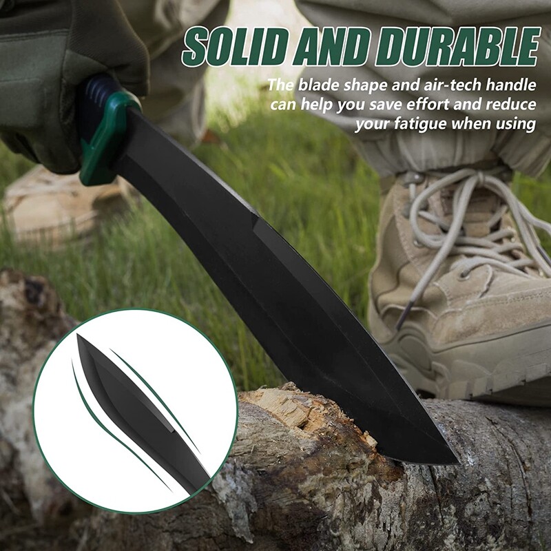 Flissa 11» Machete Stainless Steel Tactical Survival Machete Knife w/Sheath NEW