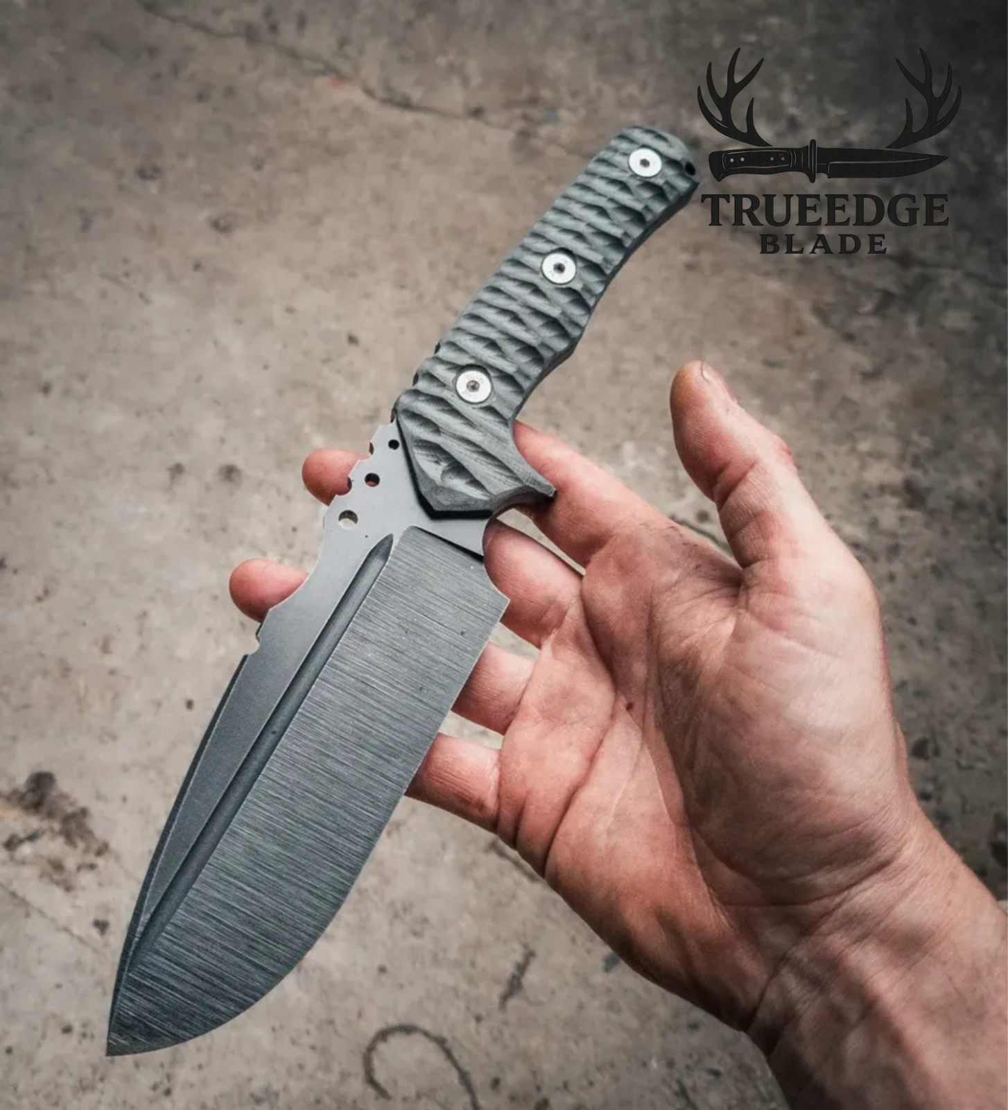 Custom Handmade Full Tang Outdoor Utility Tool Fixed Blade – Textured Gift Set