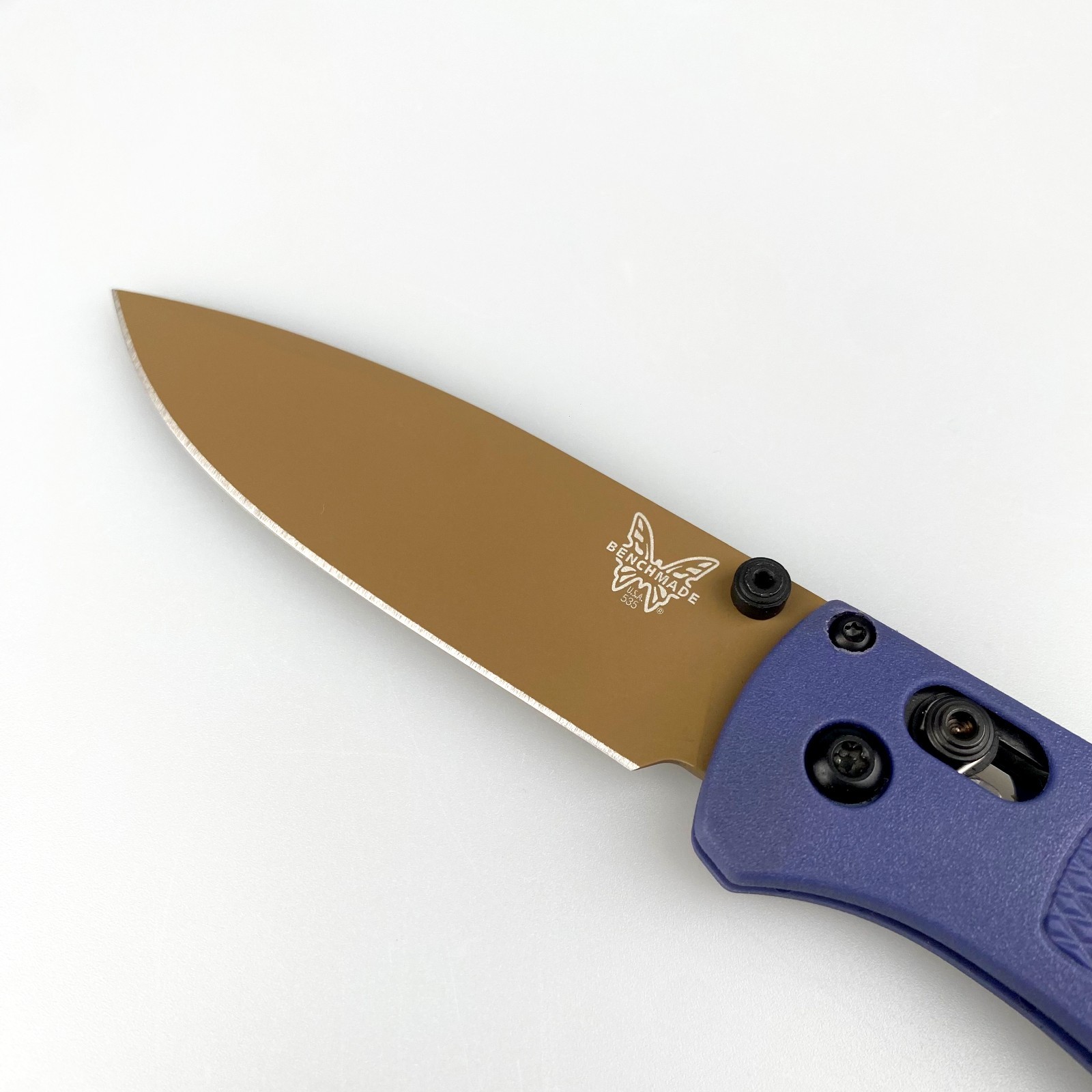 Benchmade 535FE-05 Bugout Knife Crater Blue Grivory Handle S30V Folding Knife
