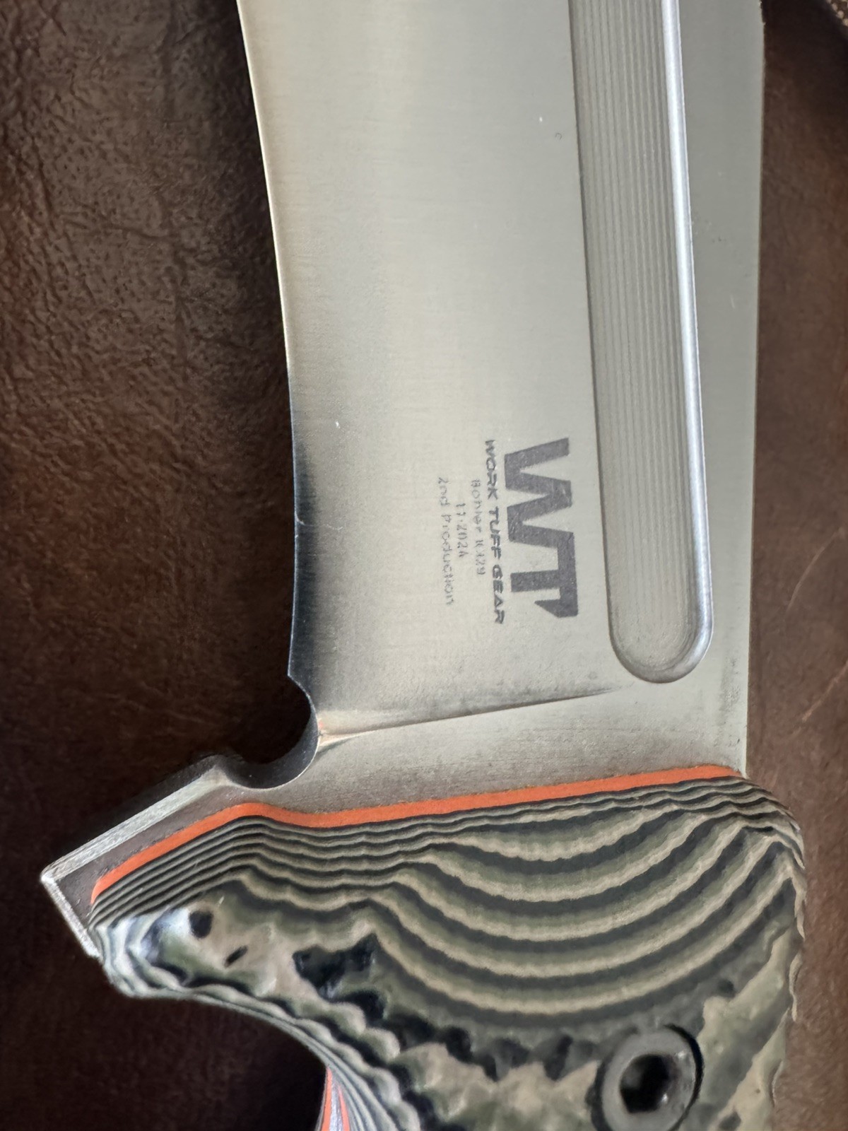 Work Tuff Gear Knife Little Evil (L) K329 Jungle Camo Gator G10 Grips “NEW”