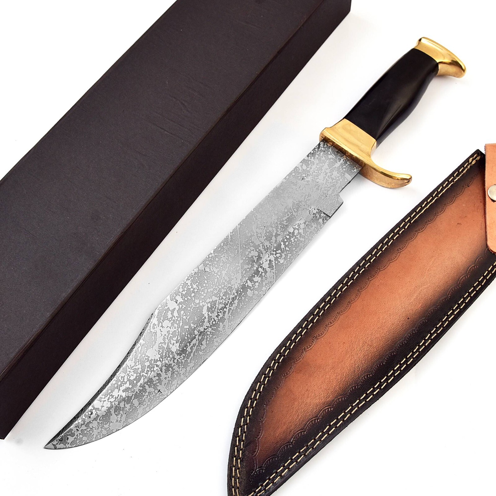 18 Inch High Carbon Steel Hunting Bowie Knife with leather sheath , Gift Pack