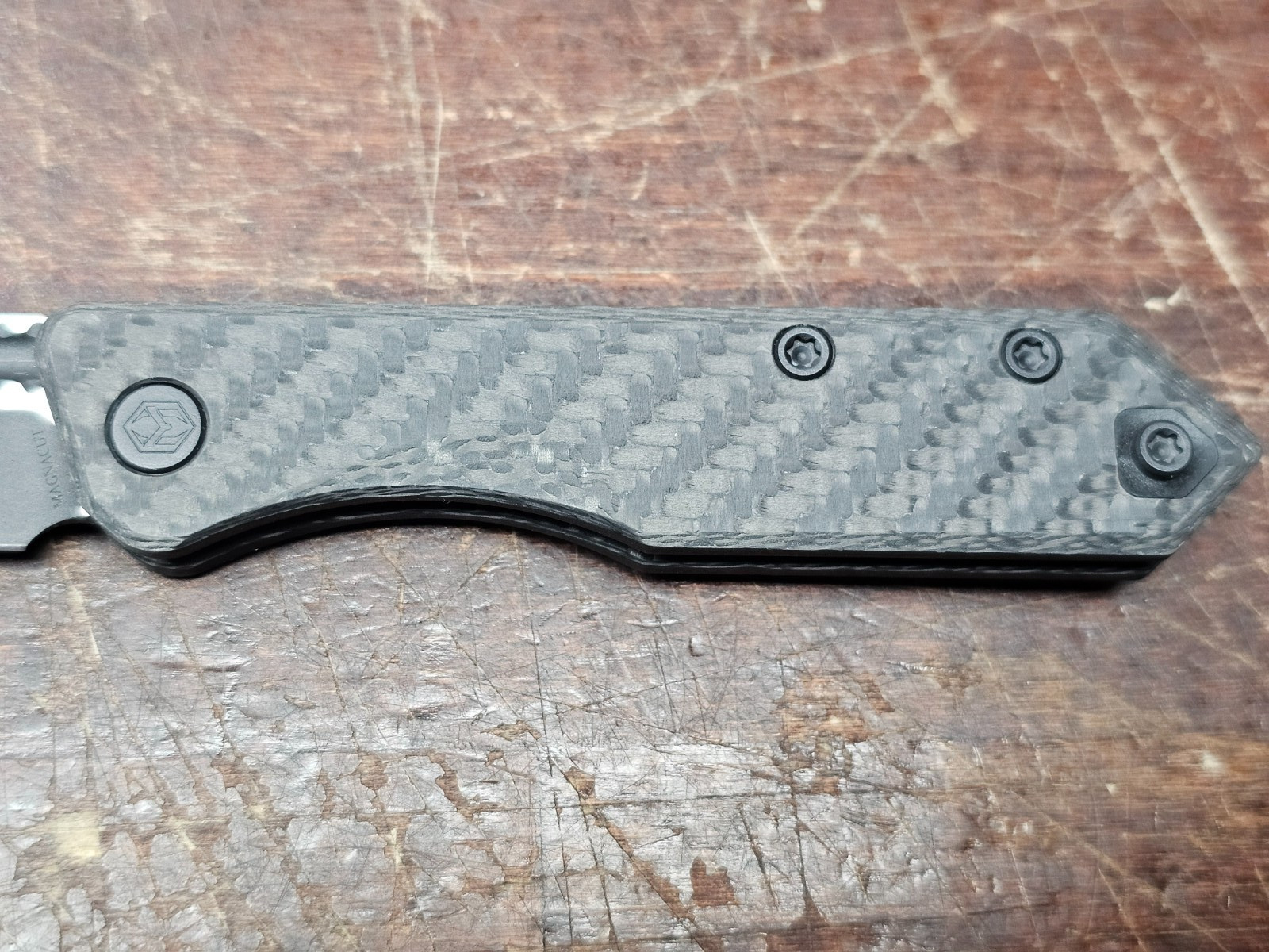 Heretic Jinn 2- Tone Black Carbon Fiber Slipjoint Knife S/N 00347