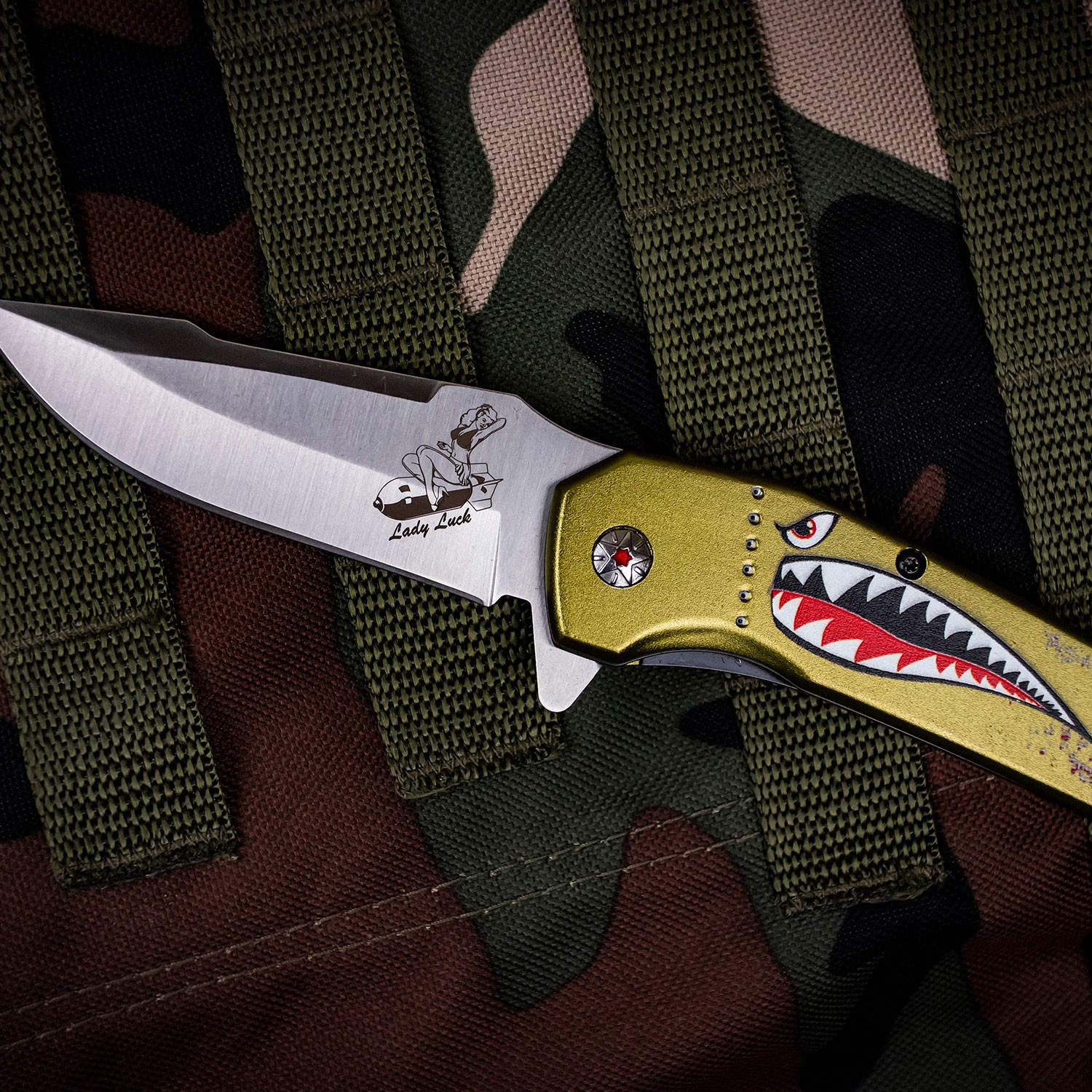 MTech USA Spring Assisted Knife w/Anodized Aluminum Handle & Pocket Clip-Shark