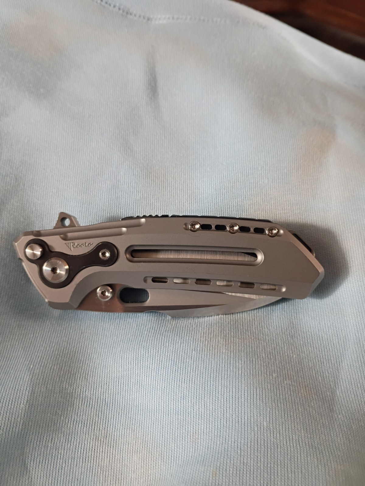 Reate T6000 Titanium Zirconium M390 Bead Blasted Knife Blade Folder Beast