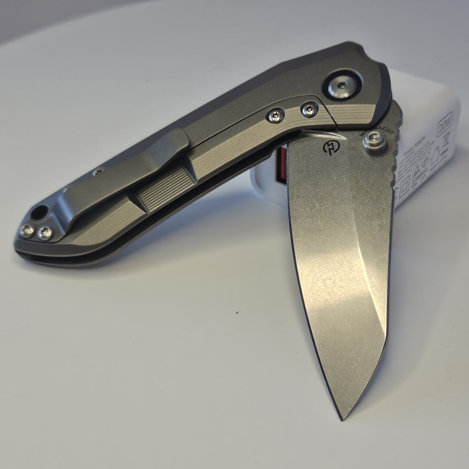 Millit Knives Overland Gray Titanium Frame Lock MagnaCut Drop Point Plain Manual
