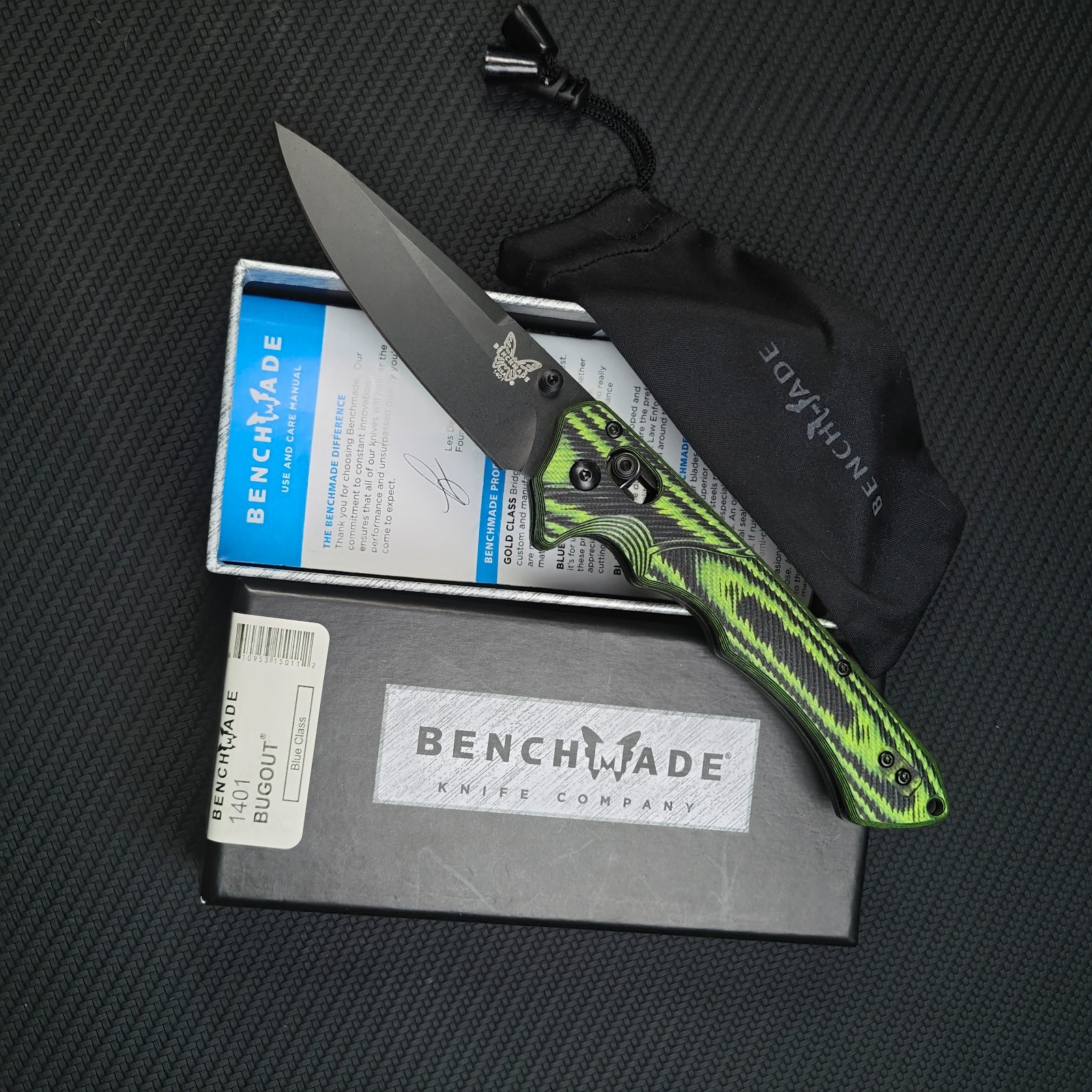 Benchmade Bugout 1401 CPM-S30V Green G10 Spear Point EDC Knife