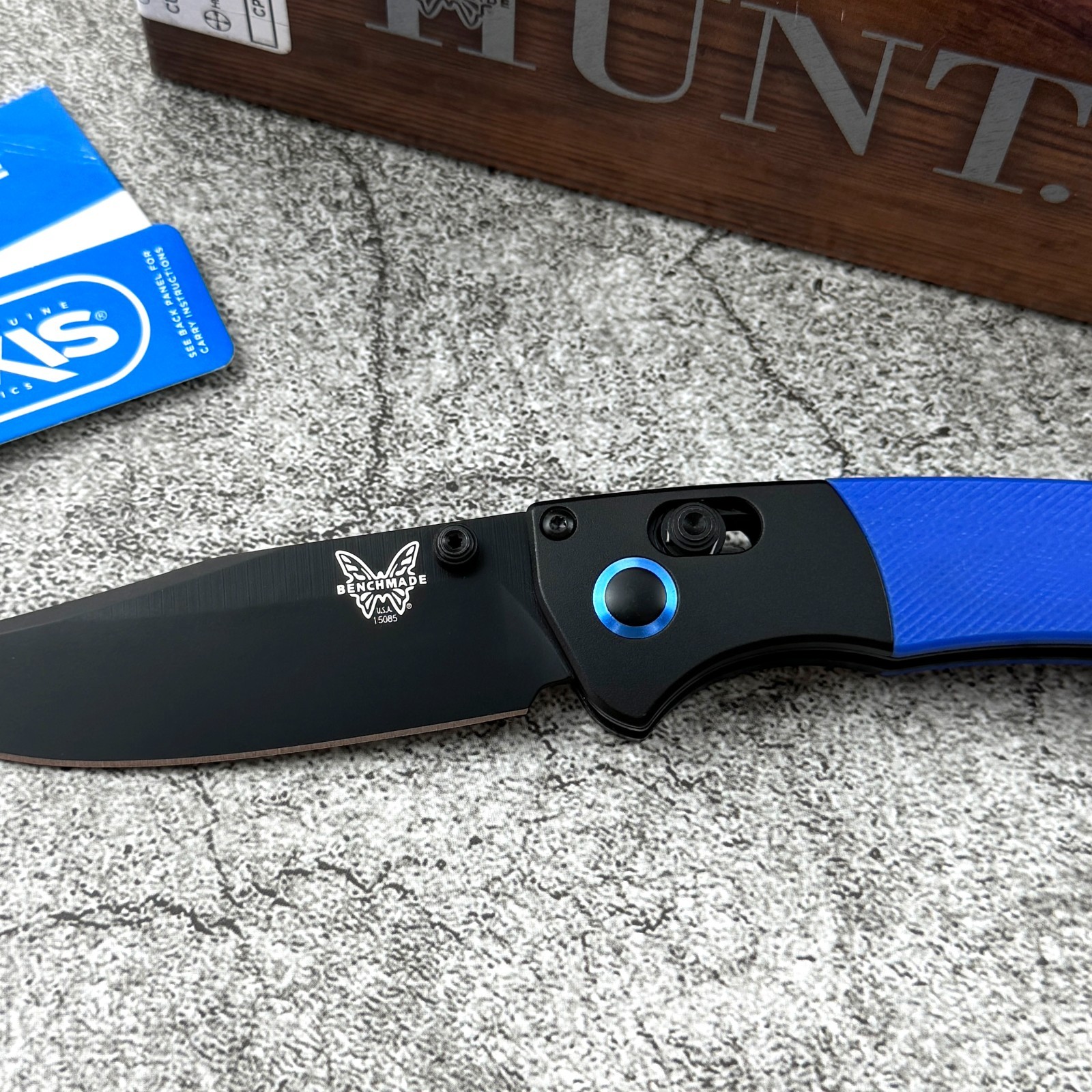 Benchmade 15085-BK Crooked River Black Aluminum G10 Clip-Point Folding Knife