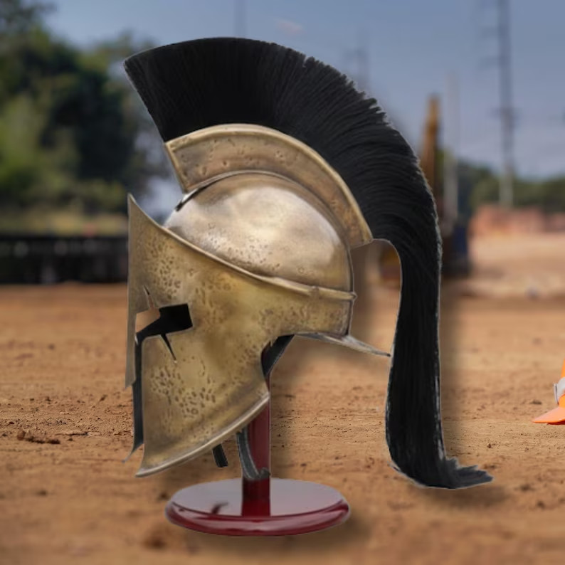 Handmade Spartan King Leonidas Helmet- 300 Movie Replica Greek Warrior Armor