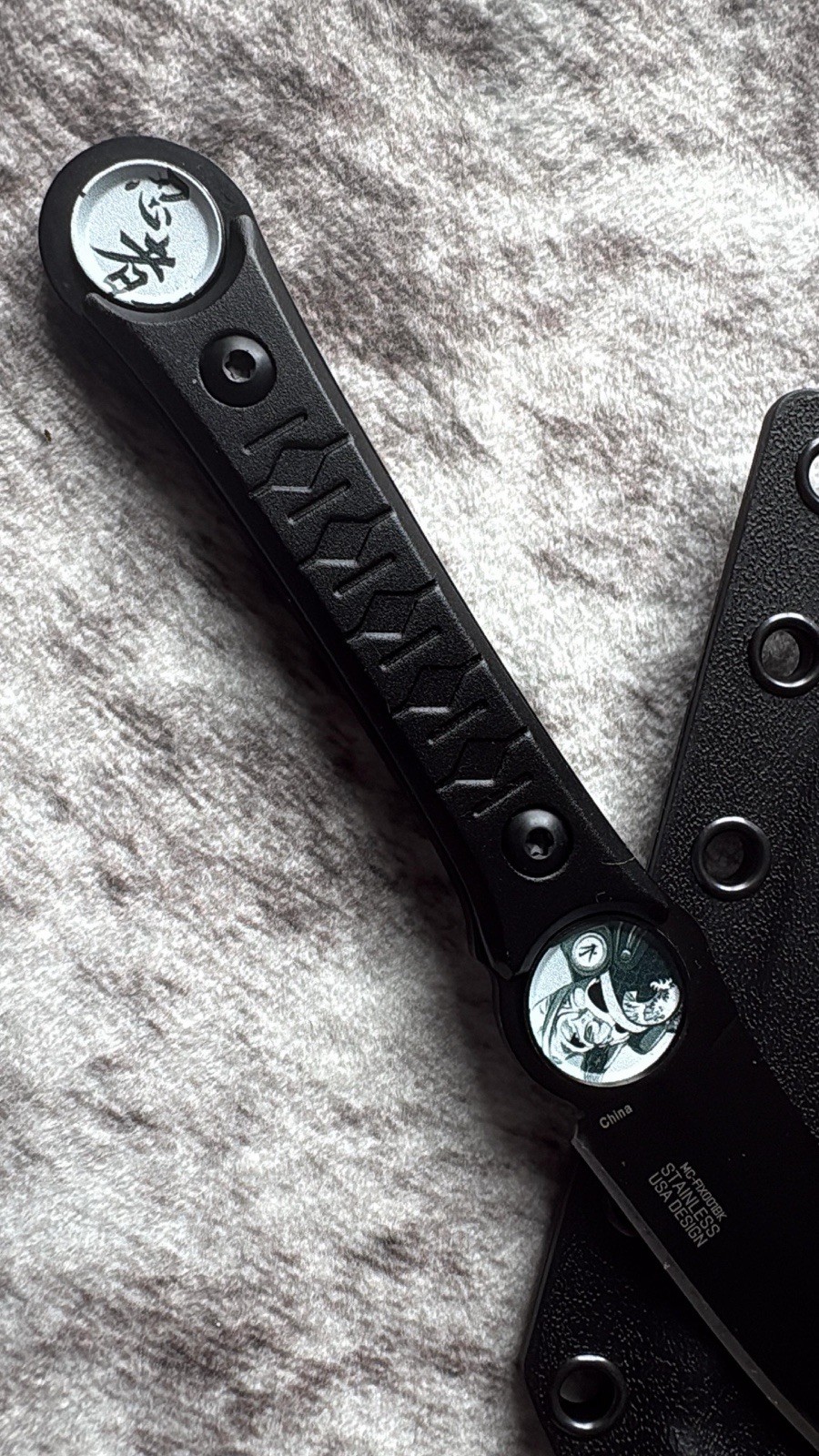 19cm Fixed Blade Knife Kydex Sheath Full Tang Back Pocket Clip Horizontal Carry