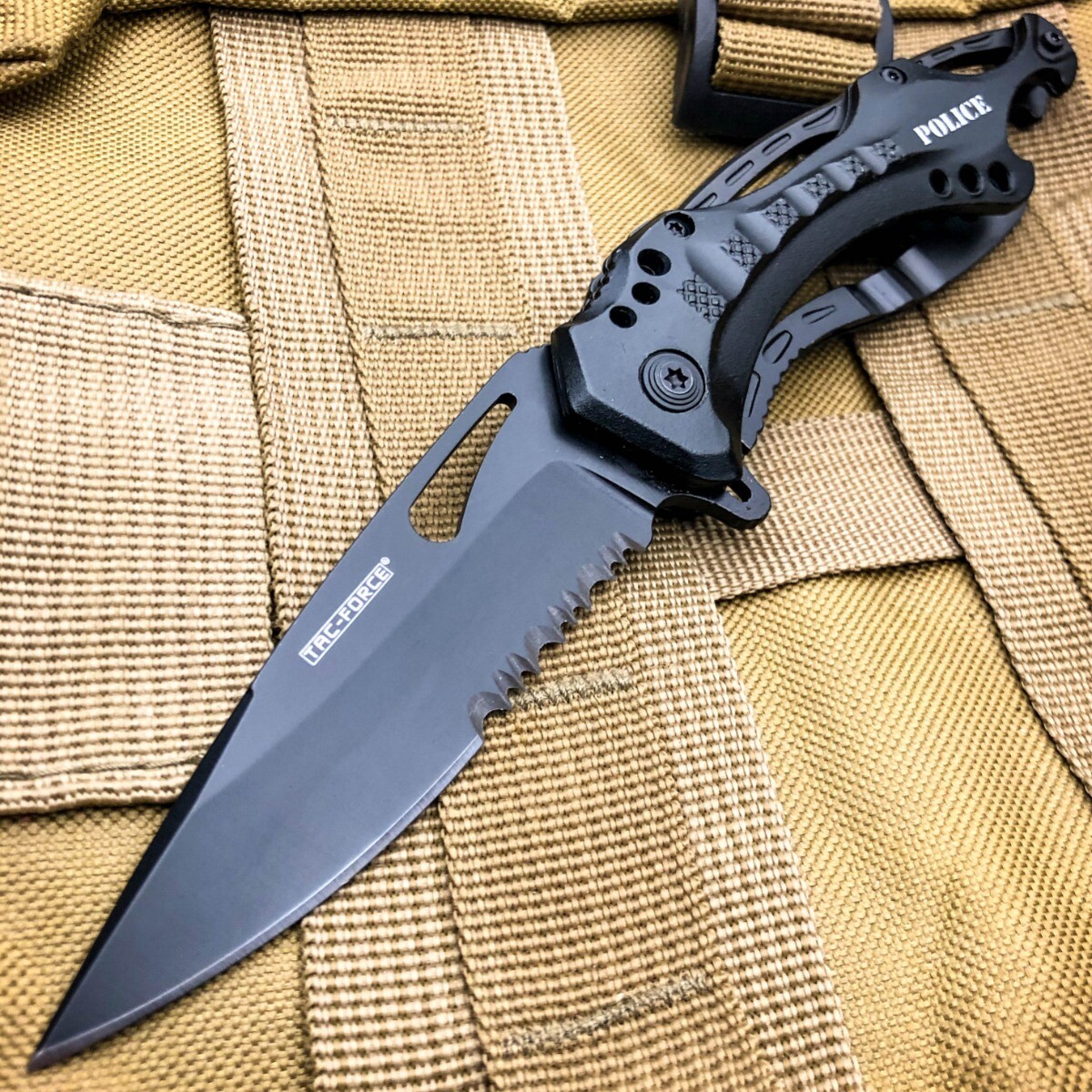 8″ TAC-FORCE Spring Open Assisted TACTICAL POLICE Folding Blade Pocket Knife NEW