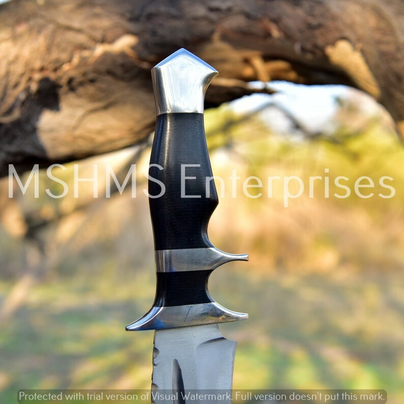18 INCH HANDMADE D2 STEEL HUNTING HIGH POLISH BOWIE KNIFE W/SHEATH HORN HANDLE