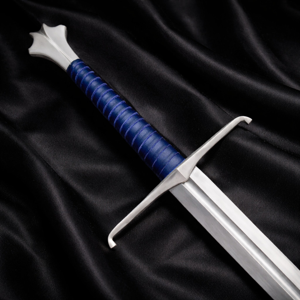Hand Forged 5160 Steel Sword 38 Inch Full Tang Long Sword with Leather Scabbard