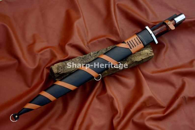 Xiphos Sword – 24 Inch Hand Forged Carbon Steel Greek Leaf Blade with Full Tang