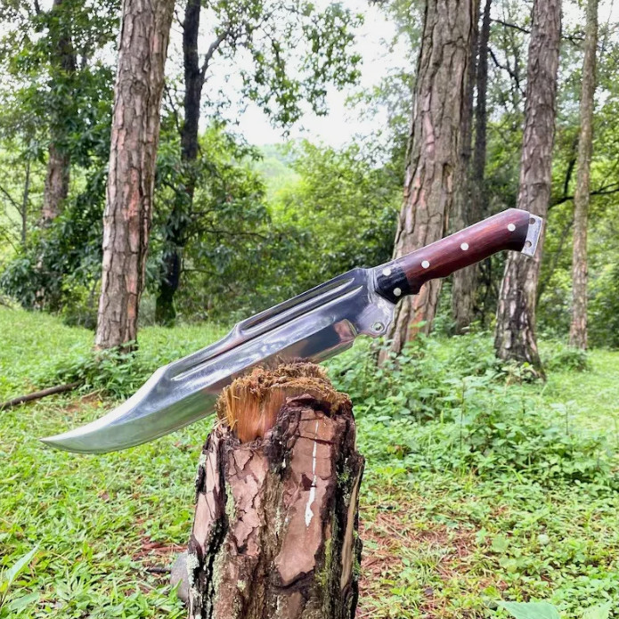 Custom Handmade Carbon Steel Blade Survival Bowie Knife- Hunting Knife Camping