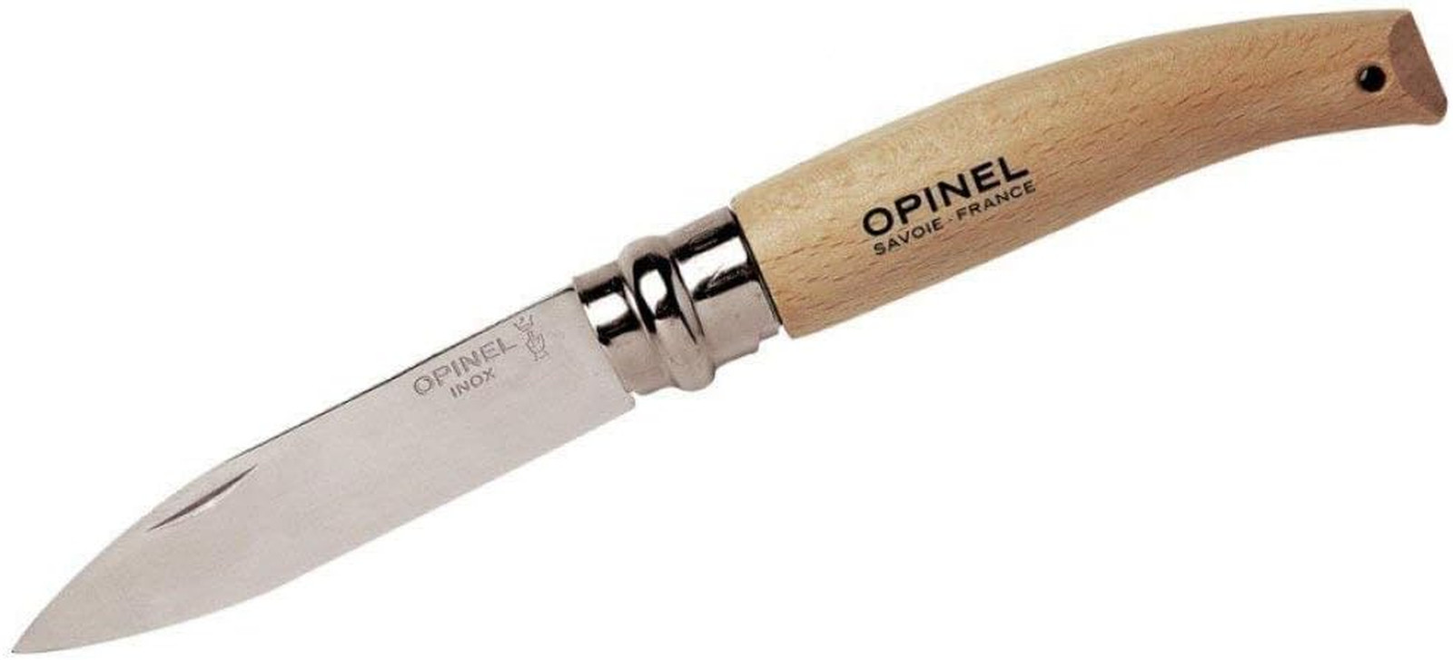 Stainless Steel Inox Folding Knife with Beechwood Handles Sizes No.02 to No.05