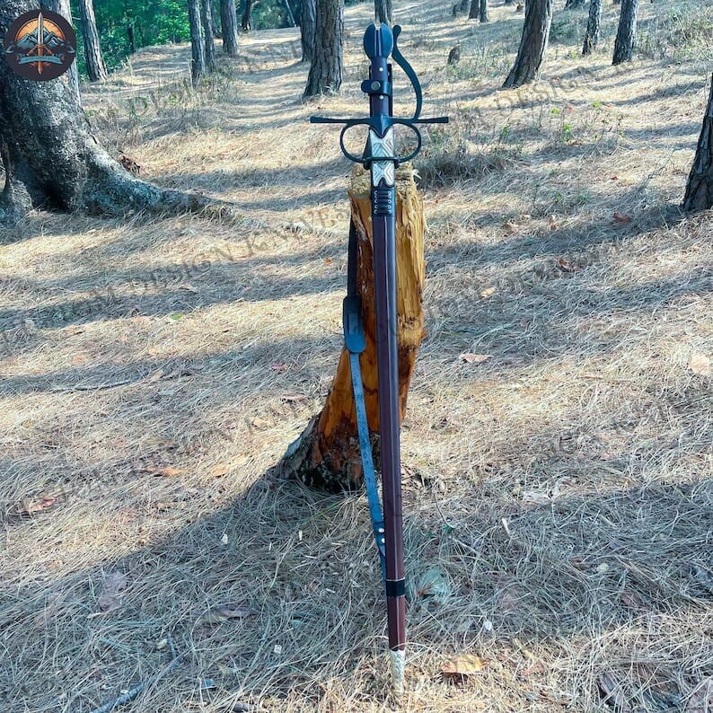 Custom Handmade Carbon Steel Exquisite Long Blade Sword| Hunting Sword Camping