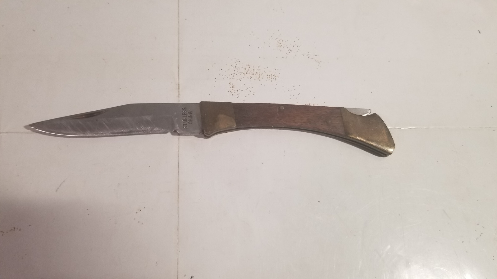Small Wood and Brass Pocket Knife Qty 1