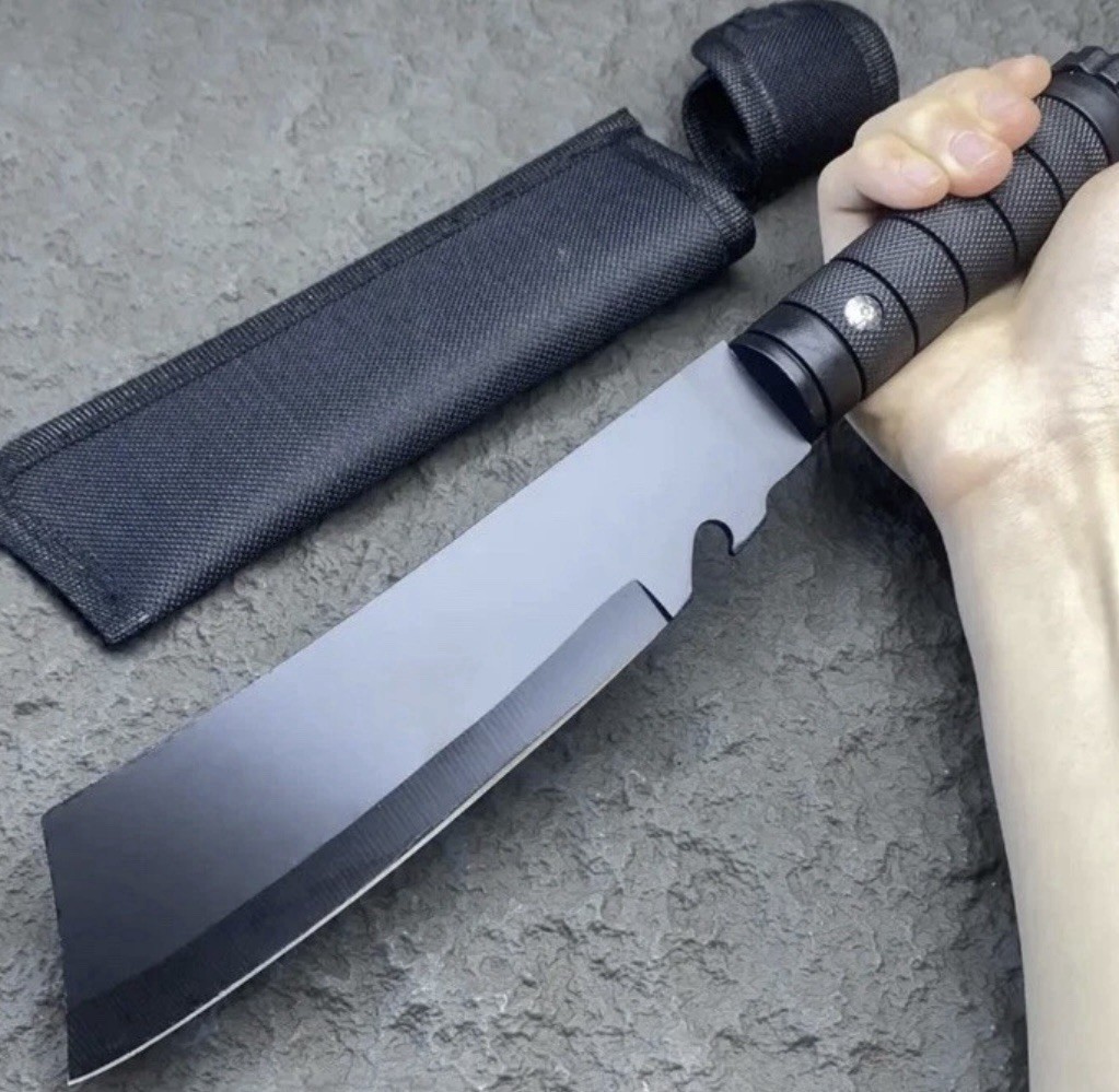 12.2 Inch Hunting Knife Steel Blade Nylon Sheath Straight Edged BN