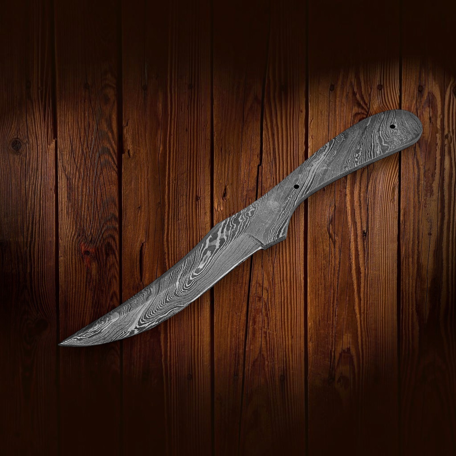 Hand Forged Blade Blank Damascus Skinning Hunting Knife Full Tang DIY Supply