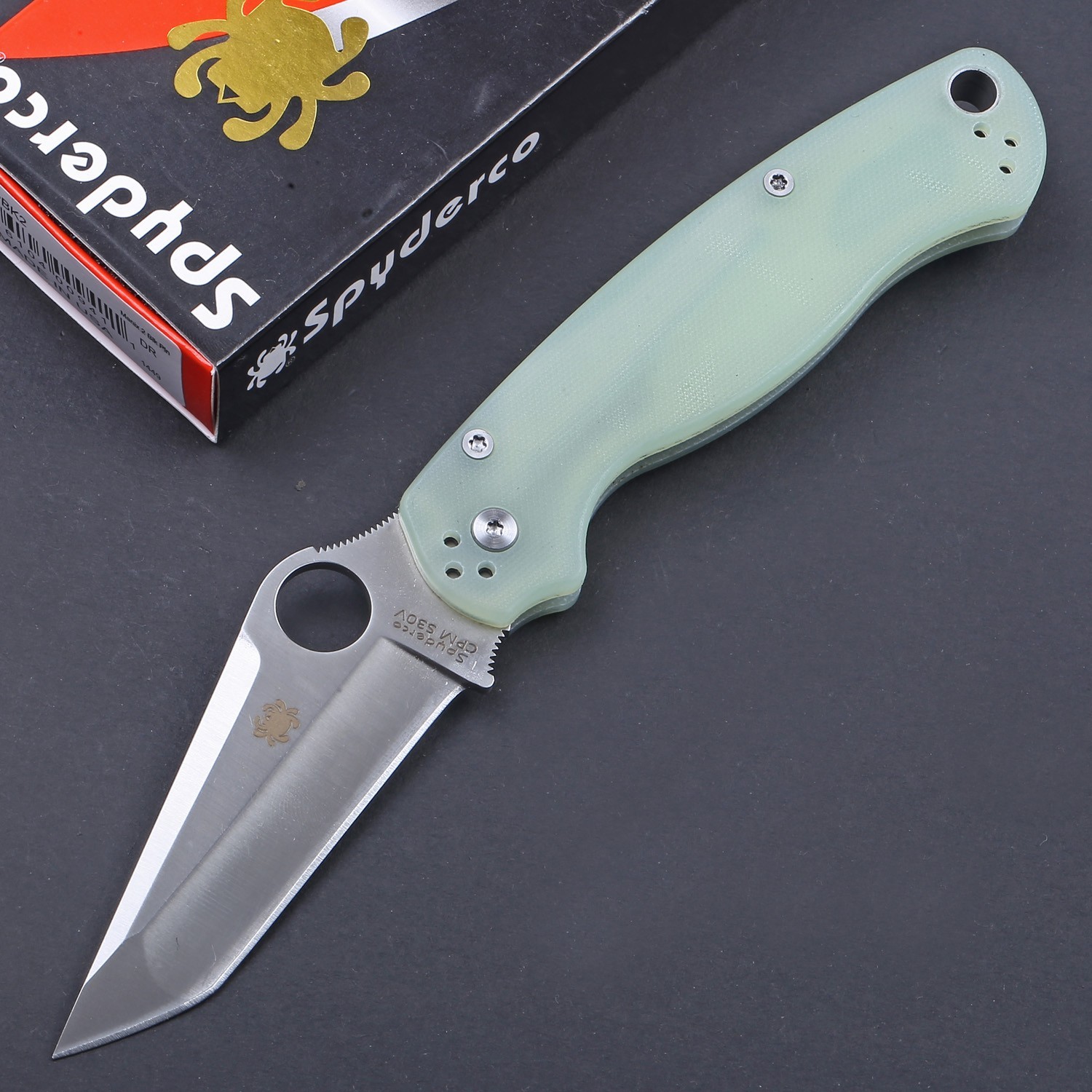 Jade Transparent G10 Tanto Carbon Stainless Steel Lock Back Pocket Folding Knife