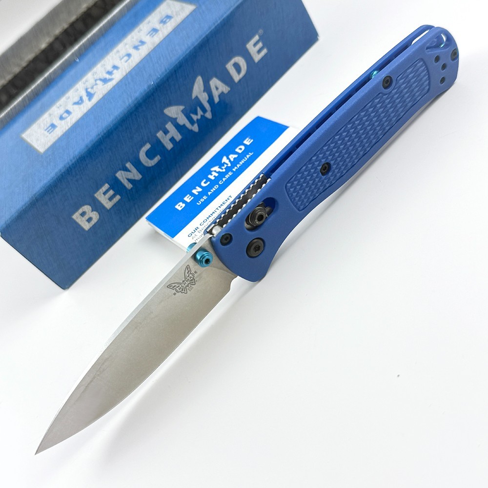 Benchmade Knives Bugout 535 CPM-S30V Steel Blue Grivory Handle Folding Knife