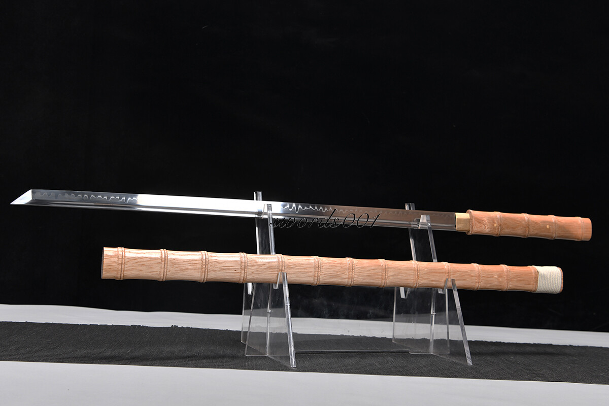 Bamboo-joint Style Shirasaya Sword T10 Japanese Samurai Katana Clay Tempered