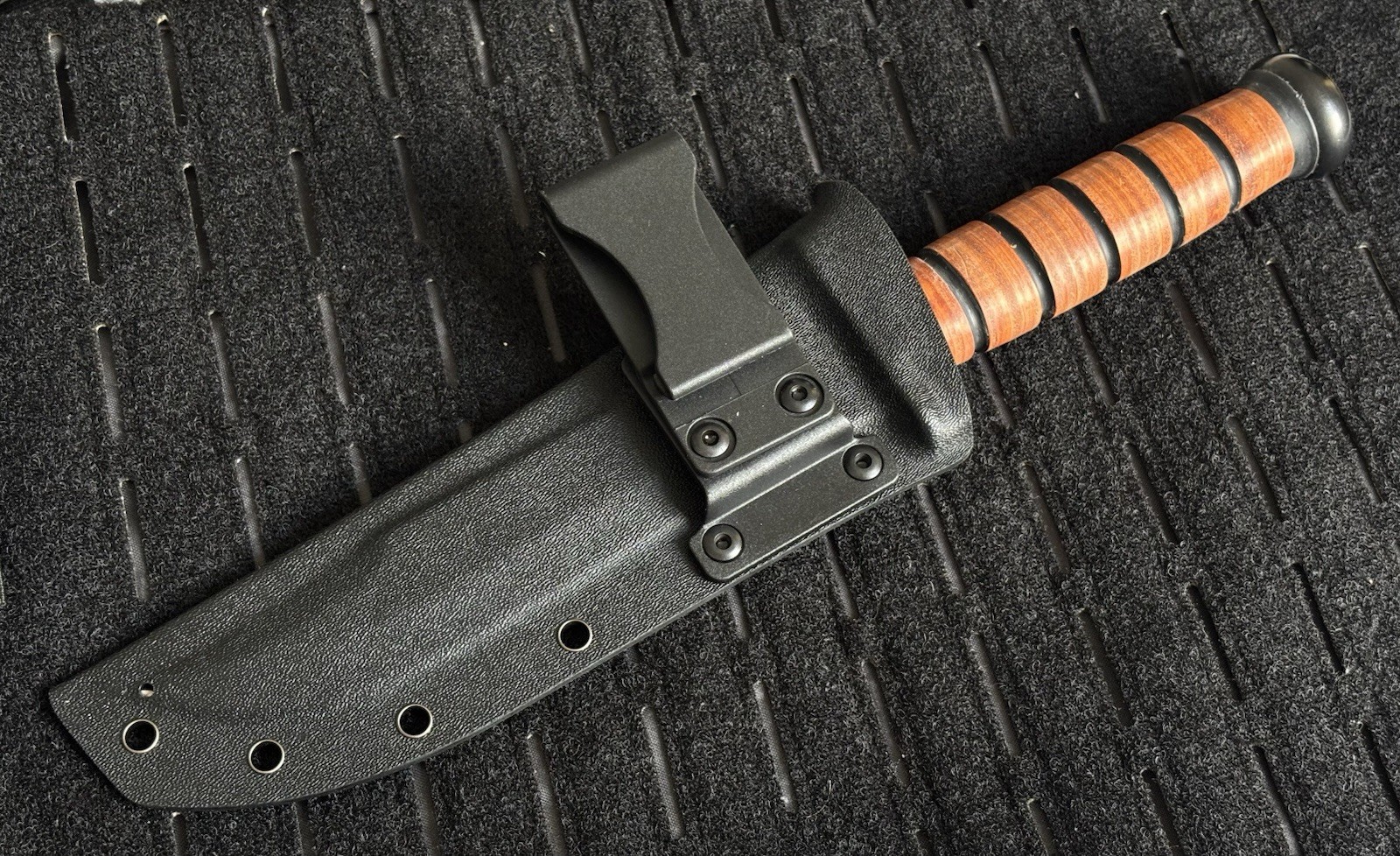 13” Kbar Style Combat Knife Military Marines Kydex Sheath Horizontal Carry Black
