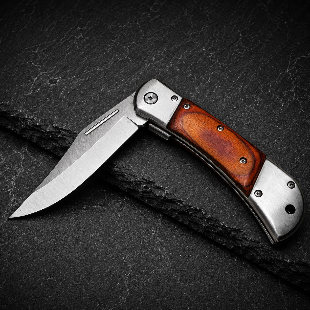 8.75” Wood Tactical Spring Assisted Open Blade Folding Pocket Knife Hunting -USA