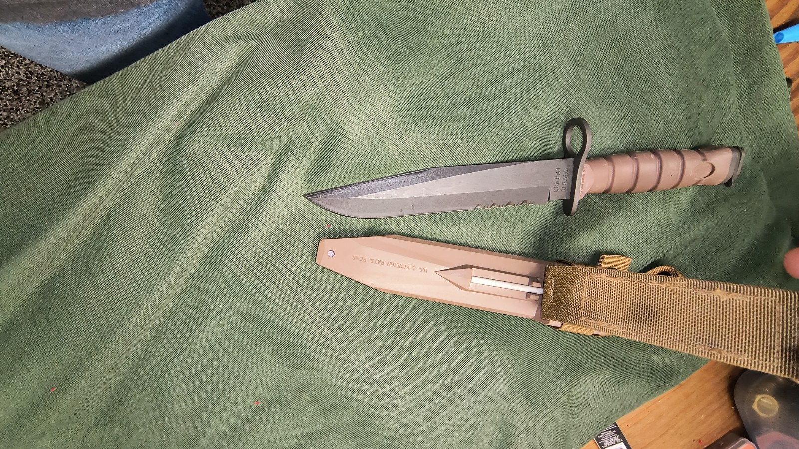 Vintage OKC3S OKC-3S Knife USMC Marine Corps Bayont Ontario Knife Co & Scabbard