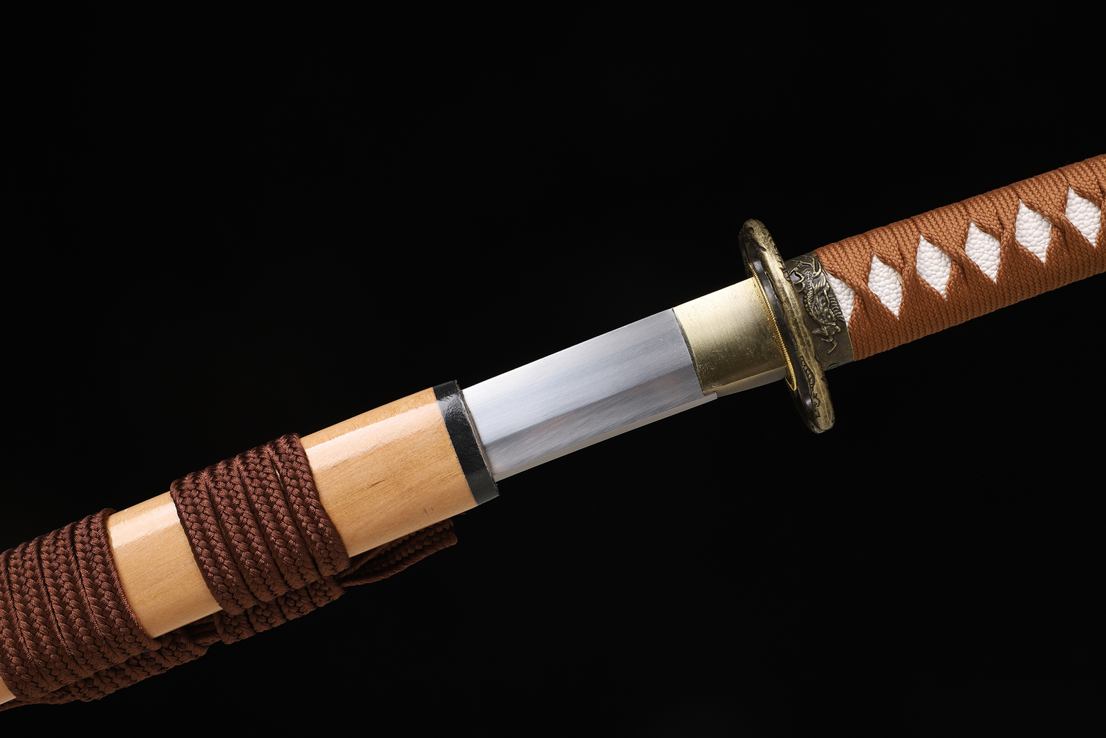 9260 Spring Steel Japanese Samurai Sword Katana Full Tang Sharp Musashi Tsuba