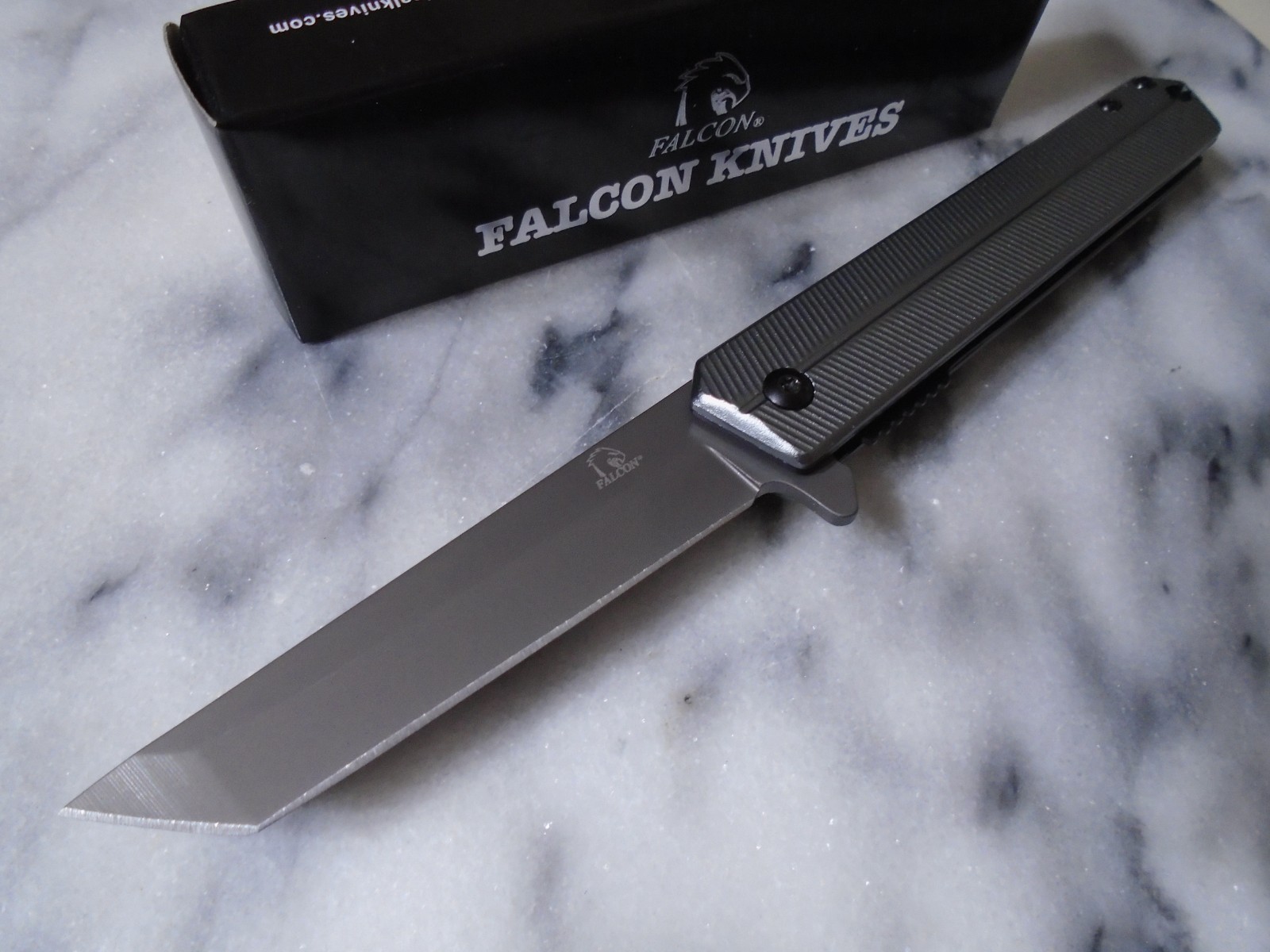 Falcon Assisted Open Tanto Pocket Knife Gray 440 Folder KS1315GY 8.20″ OA New