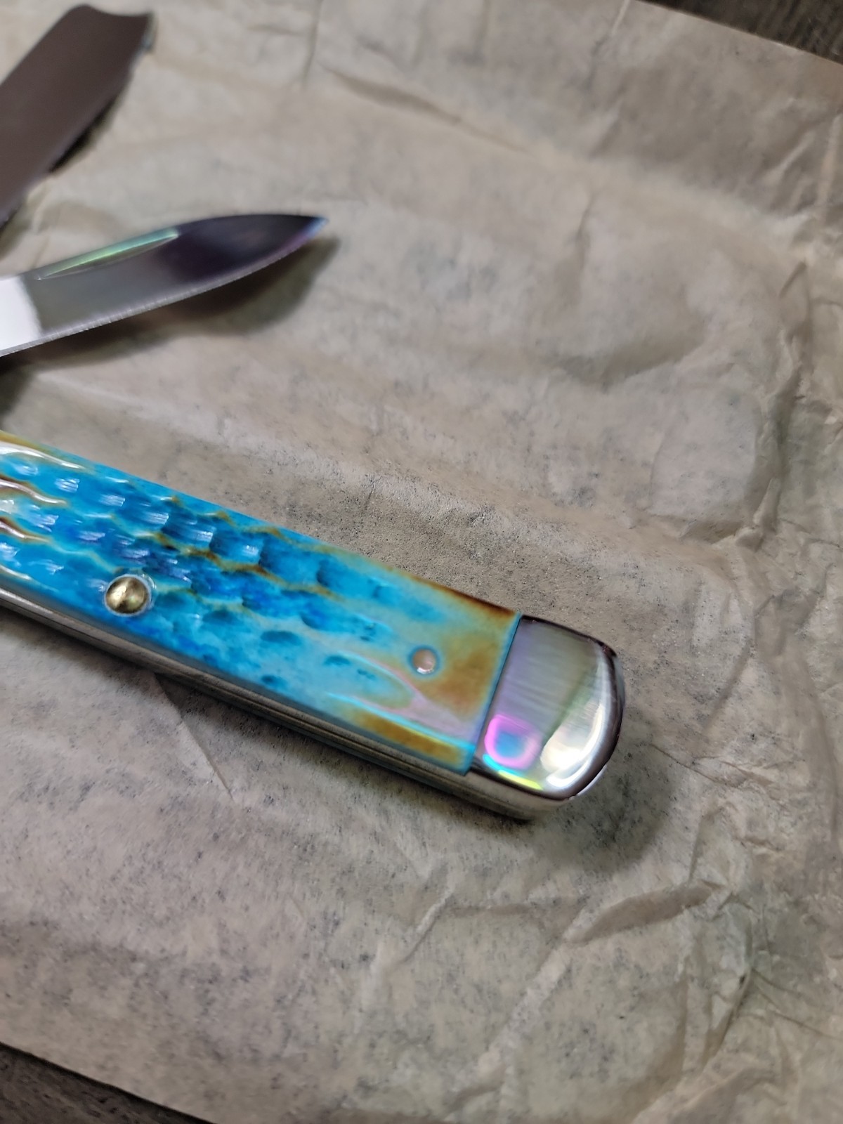 2024 Case XX Sea dragon Bone Razor 62005RAZ Corn Cob Burnt Caribbean Blue 25210