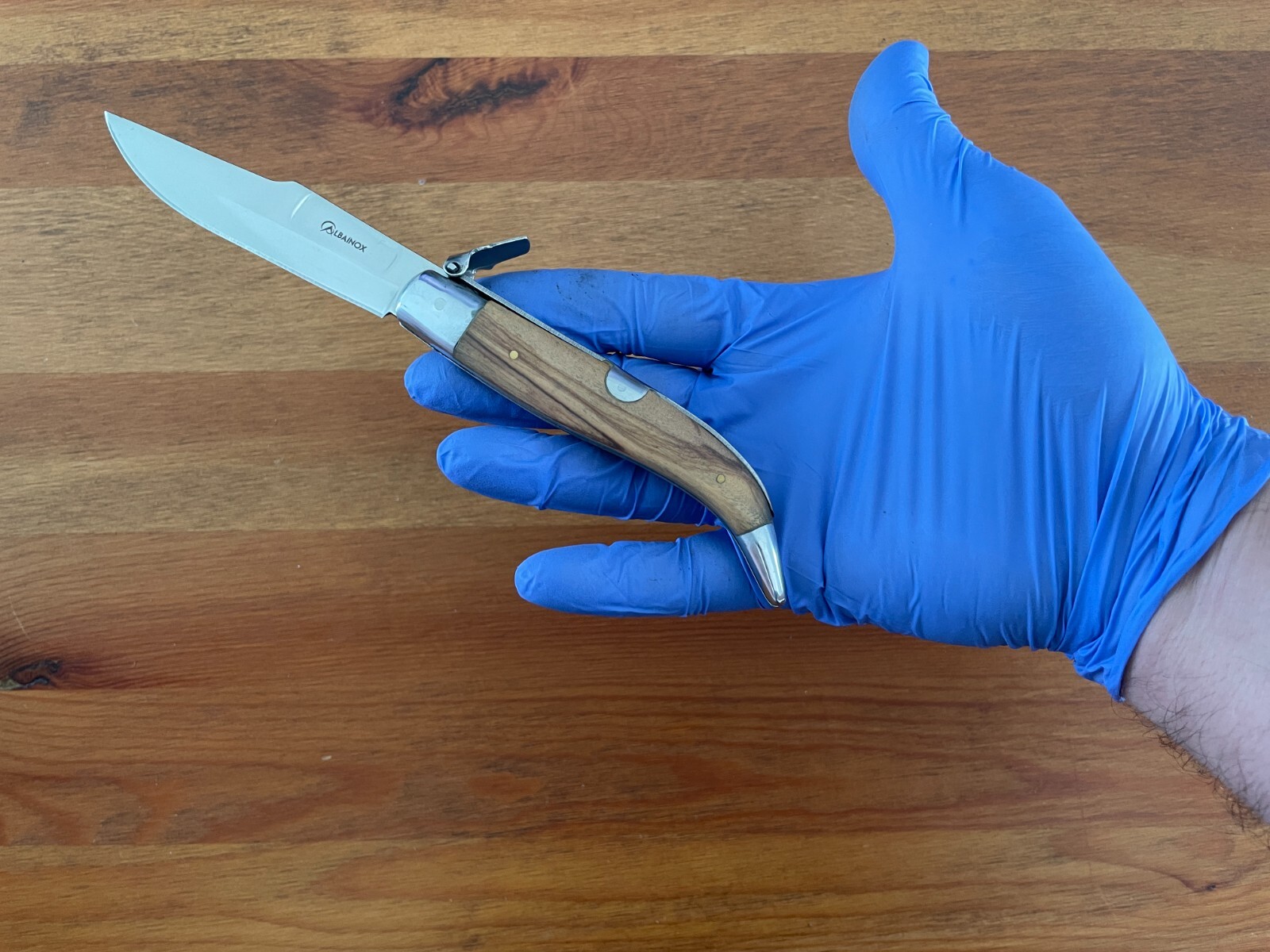 3.6″ Spanish Navaja Teja Albacete Pocket Knife Olive Wood Scales – US Seller