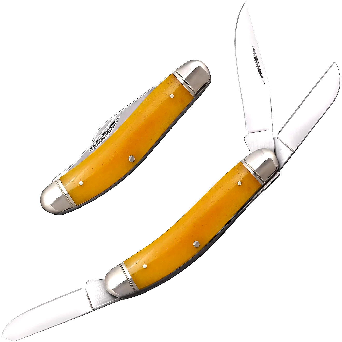 SPECIAL! Cold Steel Sowbelly Stockman Knife Yellow Bone Handles 8Cr13MoV Blades