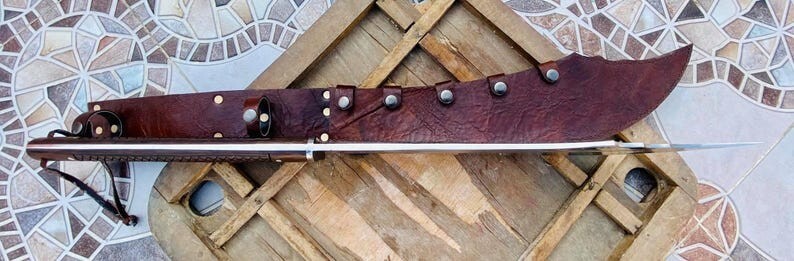 Custom Handmade Carbon Steel Blade Tactical Machete Sword| Hunting Sword Camping