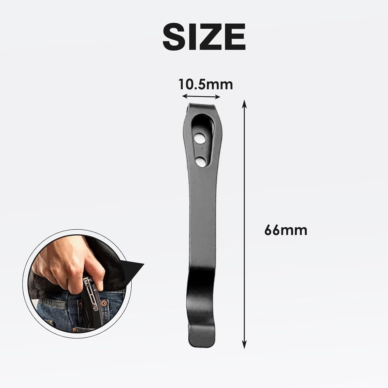 2 Pack Knife Pocket Clip Deep Carry Pocket Clip Replacement for EDC Knife Recess