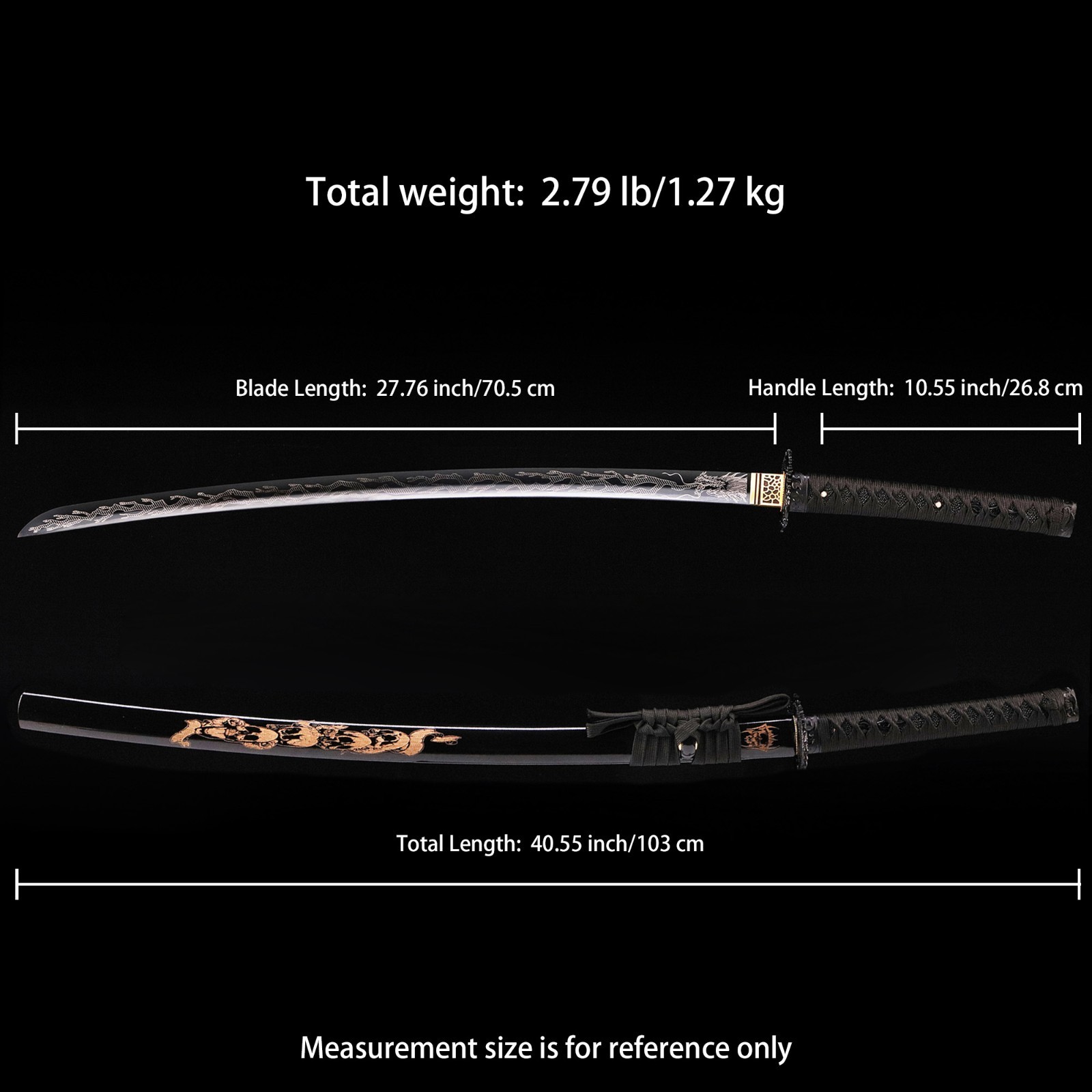 Handmade Japanese Katana Sword 1060 High Carbon Steel Samurai Swords Full Tang