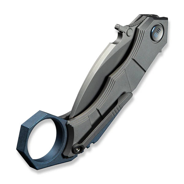 WE Knife Tayra Karambit 24069-2 Gray & Blue Titanium M390 Stainless Steel Knife