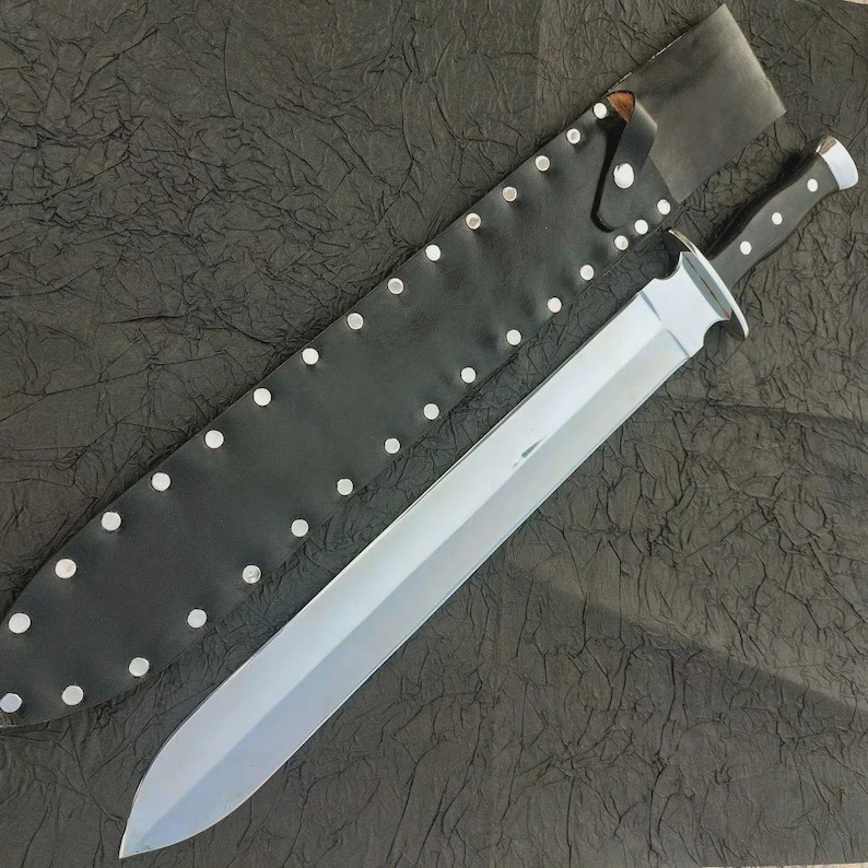Handmade Viking Short Sword Steel Collectible Black Micarta Handle with Sheath
