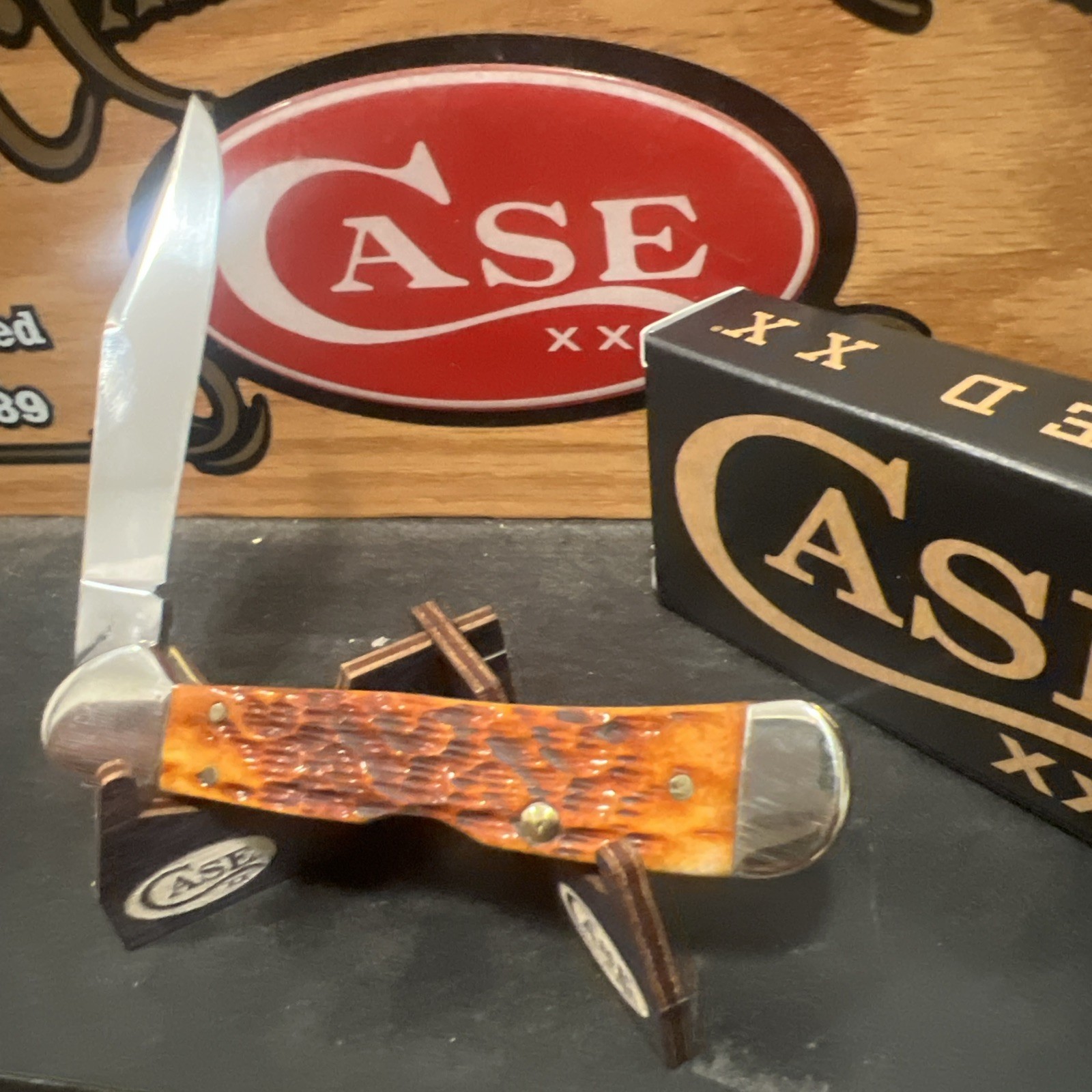Case XX 2024 Mini Copperlock Harvest Orange Peach Seed Jig Lock-back Gorgeous!