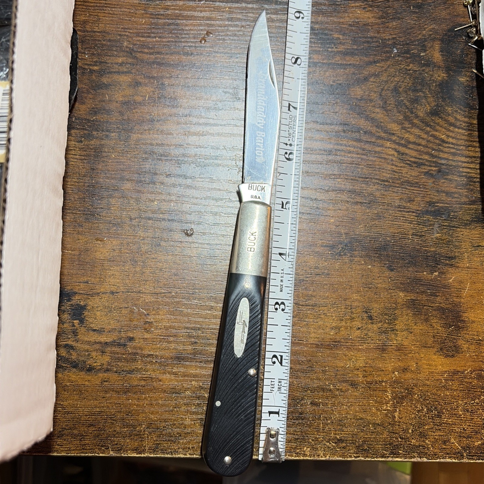 Buck Granddaddy Brown Barehead Barlow USA -etched Blade -331-1 Of 900