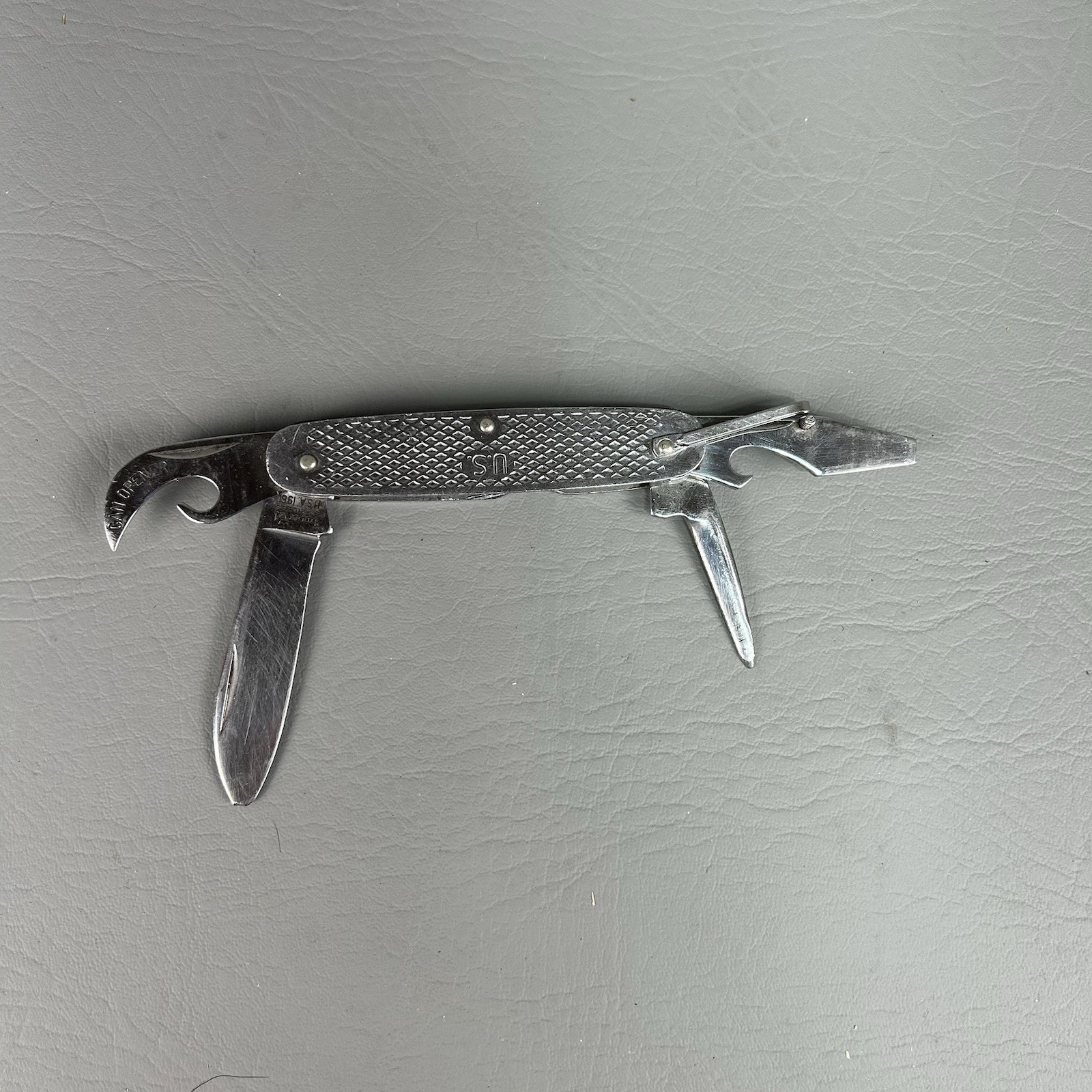 1961 US Imperial Military Pocket Knife Stainless Steel 4-blade Vietnam Era