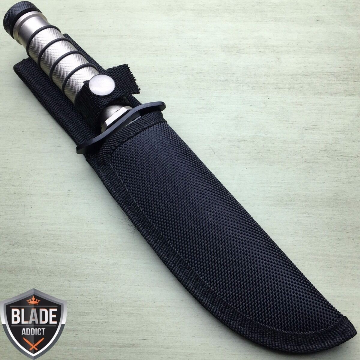 10″ TACTICAL SURVIVAL Outdoor Hunting FIXED BLADE KNIFE Military Style w/ SHEATH